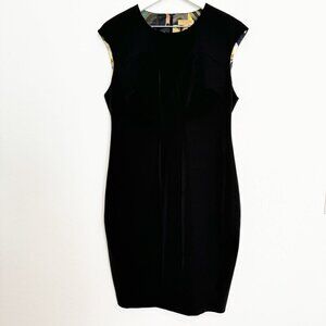 Ted Baker Cap Sleeve Rounded Neckline Sheath Dress Office Work Black Size 4